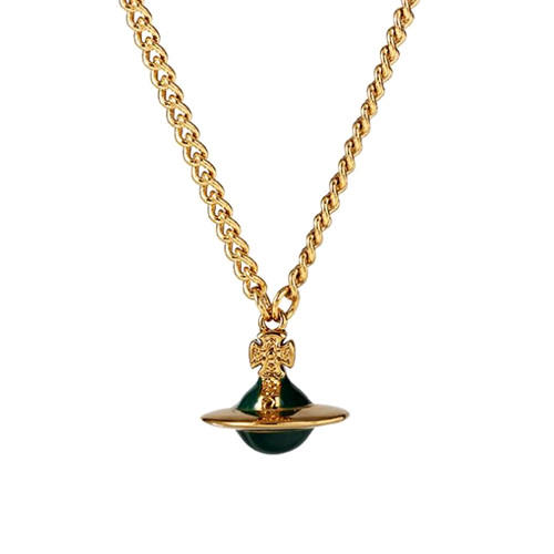 Handmade enamel glaze copper jewelry gold plated planet pendant necklace